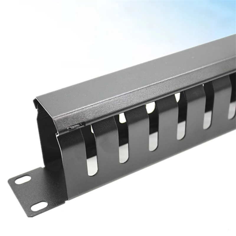 Administrador de cables de acero frío engrosado, 16 abolladuras, 32 anillos, marco de cables para panel de conexión de 19 pulgadas, gestión de cables tipo chorro de arena, 2 uds. - imagen 5