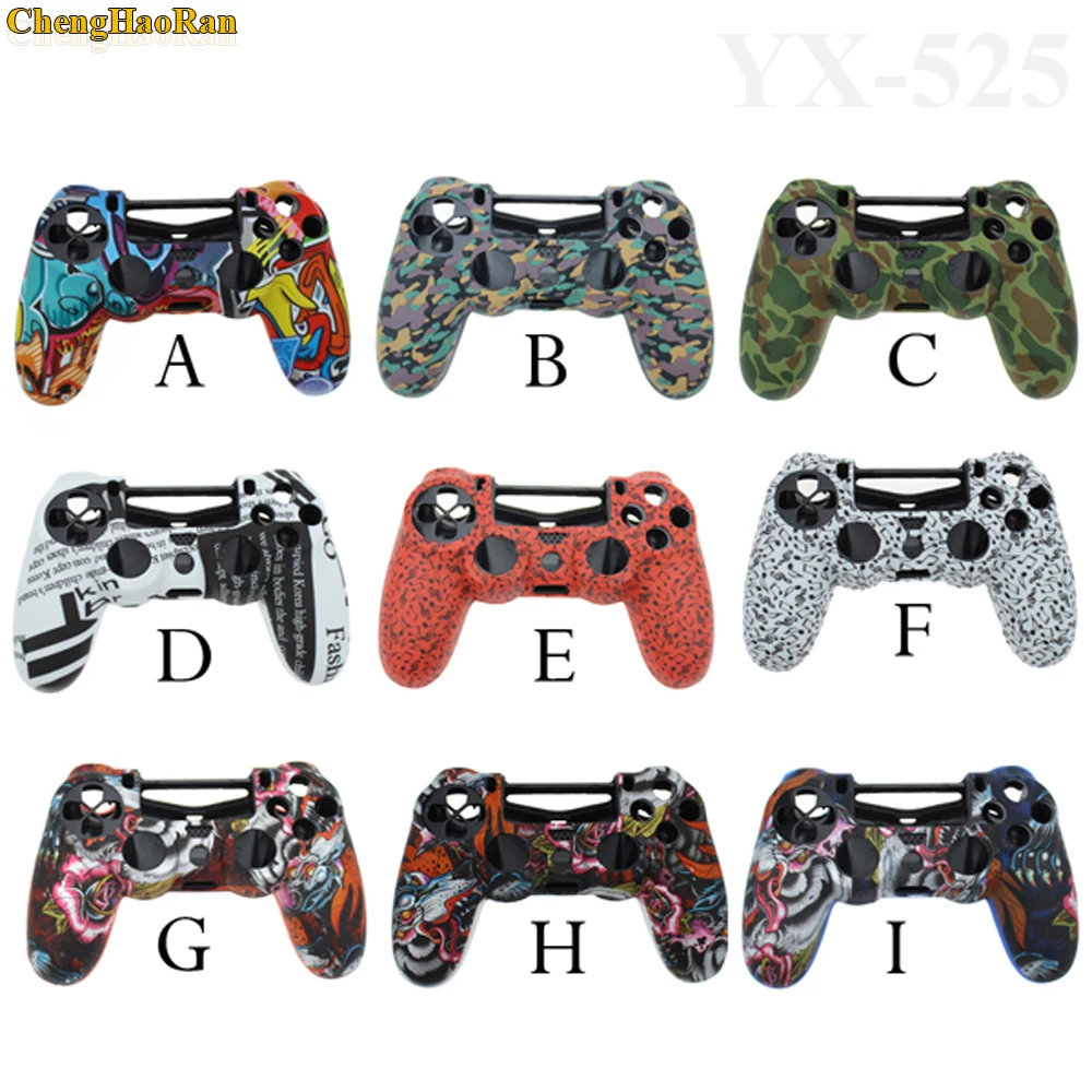 Funda de camuflaje con tachuelas para mando de PS4 Slim/Pro, protector de silicona con puntos, 1 unidad, YX-523 - imagen 4