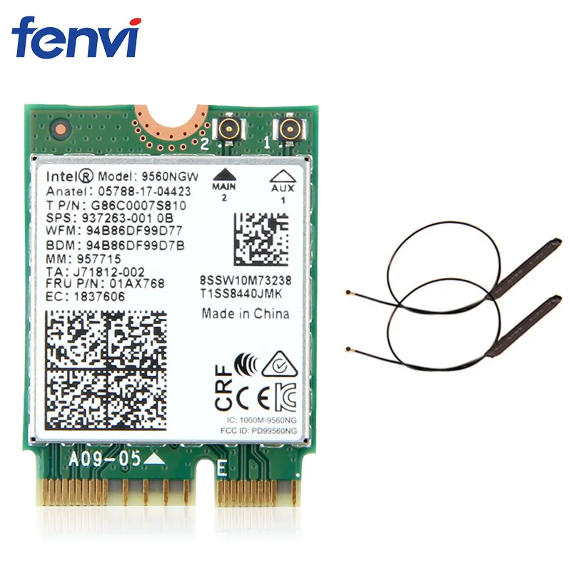 Intel 9560AC Tarjeta WiFi y Bluetooth - 1,73 Gbps, Antenas MHF4/U.FL - imagen 2