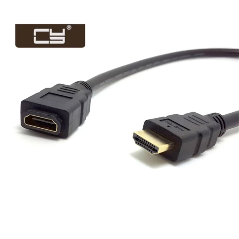 Cable de 50cm HDTV tipo A macho A hdmi hembra, extensión, conector dorado - imagen 2