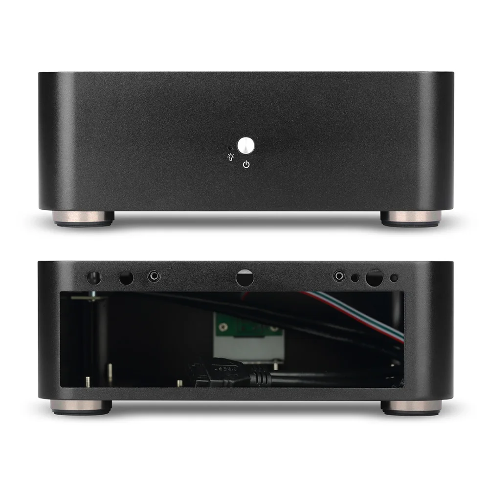 RGEEK L65S chasis totalmente de aluminio caja de computadora de escritorio pequeña USB3.0 PSU HTPC Mini-ITX PC con fuente de alimentación de 8 pines - imagen 5