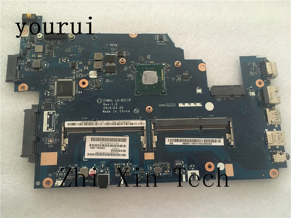 Yourui NBMPL11001 NB.MPL11.001 Z5WAL LA-B211P placa base para la placa base del ordenador portátil Acer Aspire E5-511 con CPU N2930u DDR3