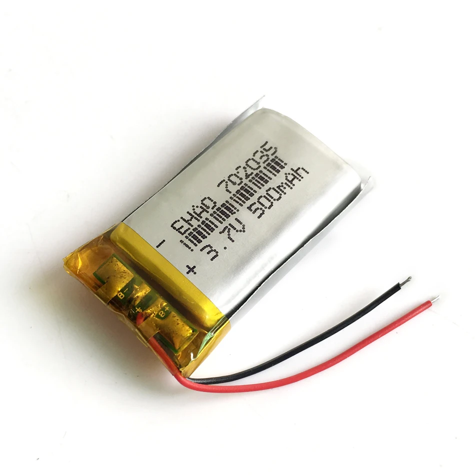 5 x PCS 3.7V 500mAh 702035   Batería recargable LiPo de polímero de litio para Mp3 GPS reloj inteligente altavoz cámara grabadora luz Led - imagen 5