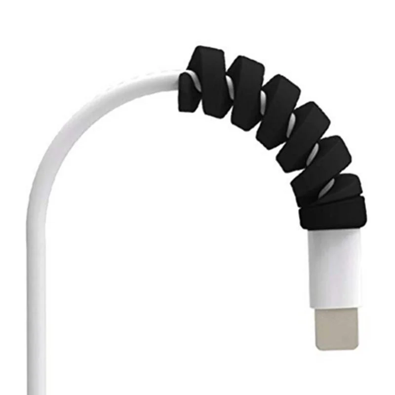 Protector de Cable en espiral para cargador de iphone, línea de datos, Usb, bobinadora de silicona, funda protectora, 5 unidades - imagen 5