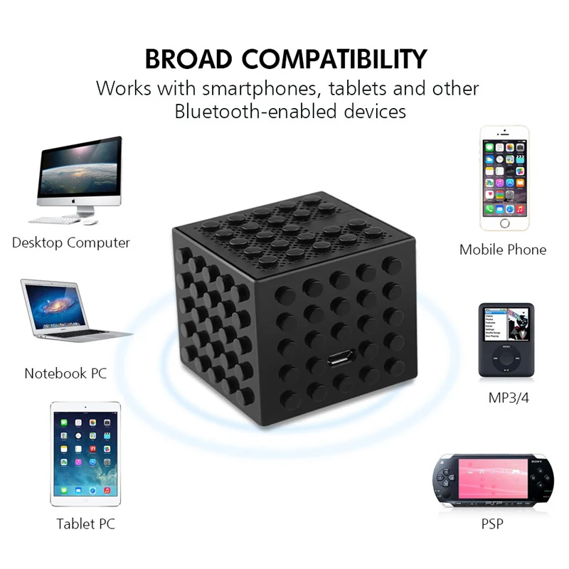 VAORLO-minialtavoz portátil inalámbrico con Bluetooth, altavoz de bloque de construcción, regalo creativo, interacción entre padres e hijos - imagen 4