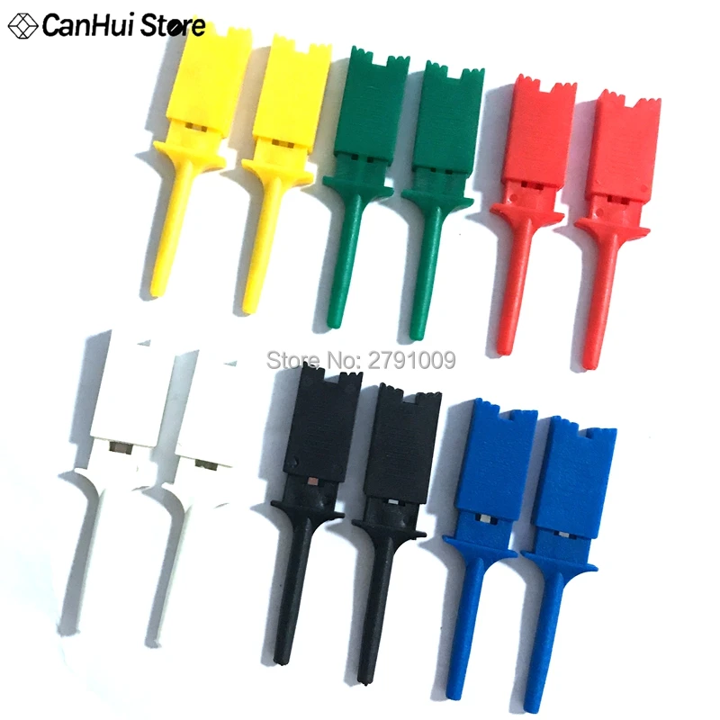 Ganchos de prueba de 12ps, Clips para analizadores lógicos, Clip de prueba lógica, rojo, negro, amarillo, verde, azul, blanco, prueba de aplanamiento, conexión de gancho plano - imagen 2