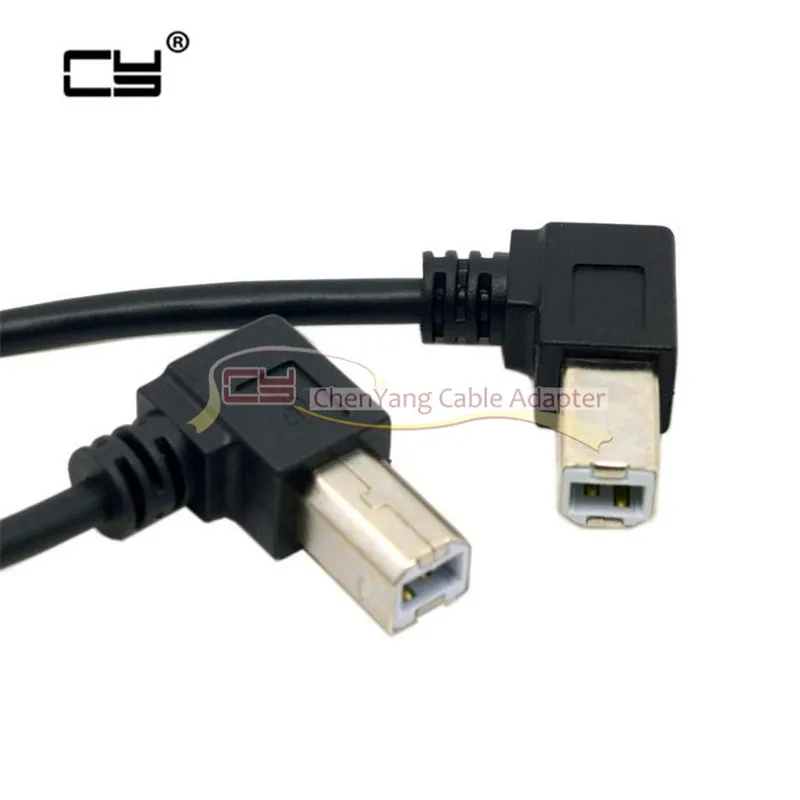 Cable de extensión USB tipo B macho a hembra de 90 grados con ángulo izquierdo y derecho, con tornillos para montaje en Panel de 50cm - imagen 2