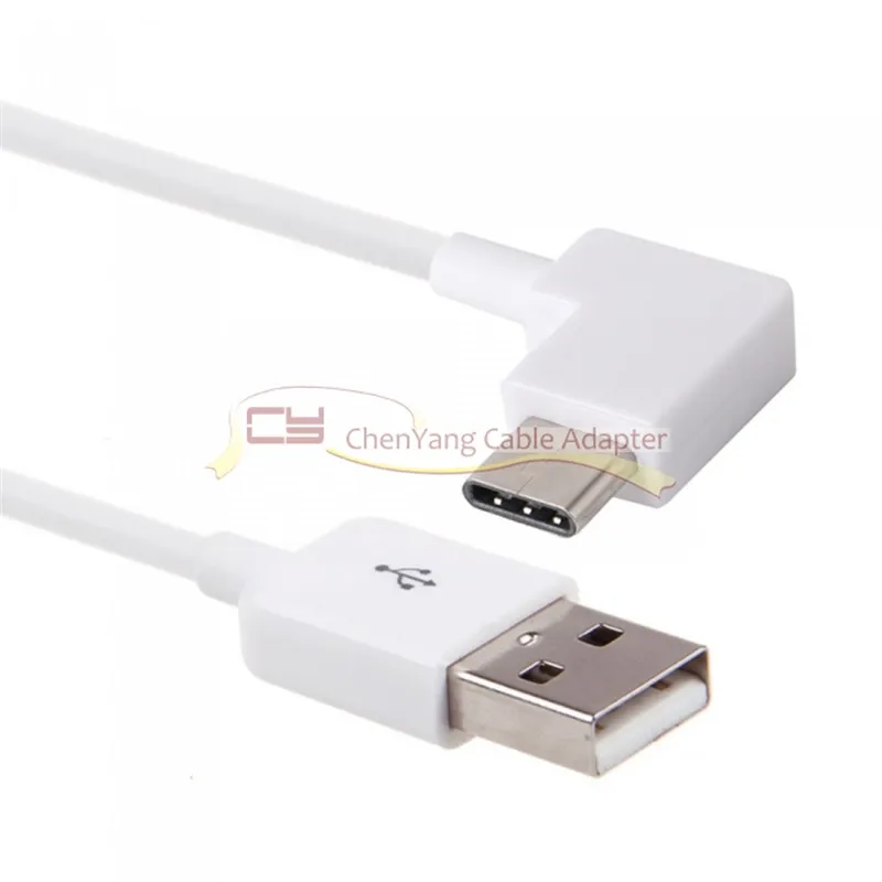 Cable USB-C tipo C en ángulo recto a USB 2.0 Conector de 90 grados para tableta y teléfono Color blanco cy - imagen 4