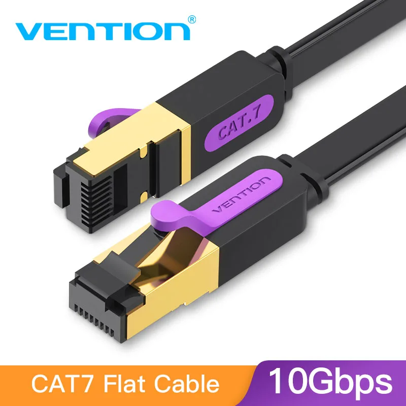 Cat7 Flat  Black