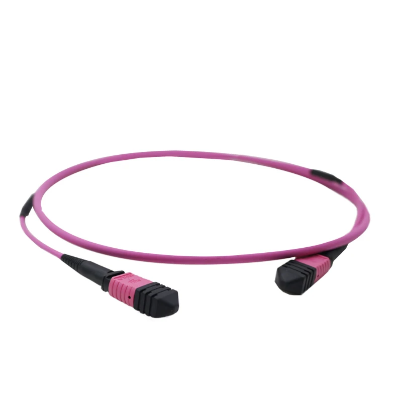 Cable de conexión de fibra óptica MPO, 16 núcleos, OM4 hembra tipo A, redondo, voilet, 1m, 3m, 5m, 10m, 15 20M, puente MTP, cable de parche de fibra óptica OM4 - imagen 3