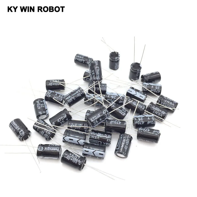 Condensador electrolítico de aluminio, 50 piezas, 470 uF, 25V, 8x12, 470 uf - imagen 4