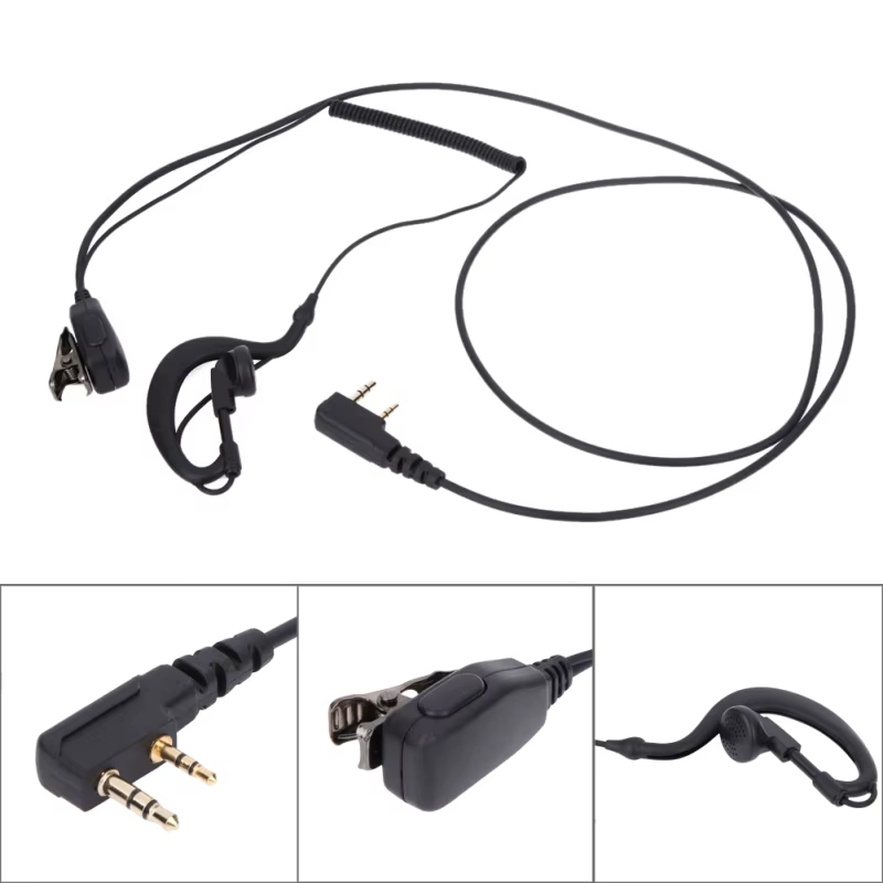 Auricular PTT Walkie Talkie – Baofeng UV5R, Kenwood con Micrófono - imagen 4