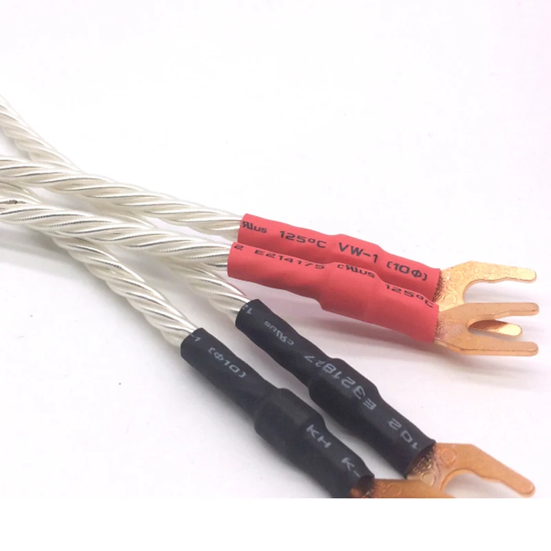 Cable de audio de puente chapado en plata Y pala 7N OFC de cobre rojo de alta gama cable de altavoz de puente de altavoz de alta fidelidad - imagen 2