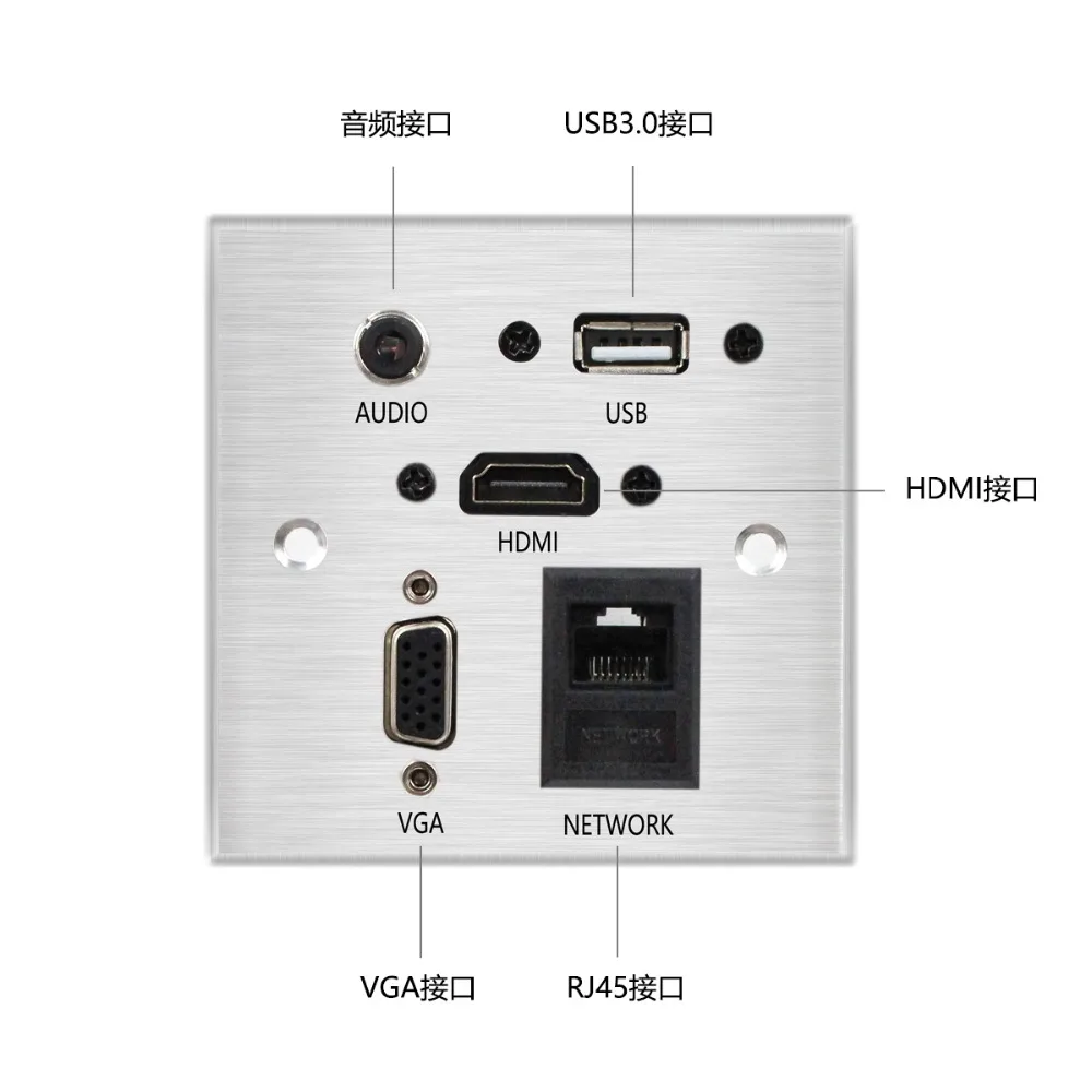 Enchufe eléctrico para mesa de cocina, enchufes de escritorio con Audio, USB, HDMI, VGA, puerto de red - imagen 4
