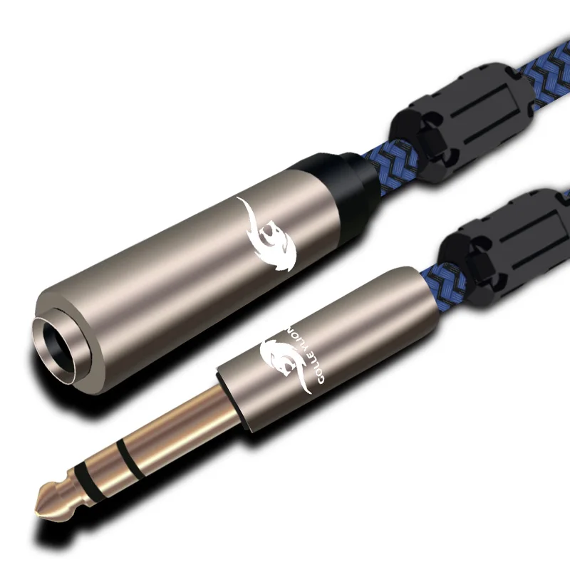 Audio Cable Stereo Male 6.35mm to 6.35mm Female Extension Cable 1/4" Jack TRS Audio Cable OFC Monitor Headphone Shielded 1M 3M - imagen 2