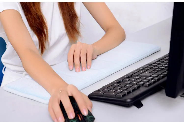 Almohadilla para teclado de algodón con memoria Ultra, suave, absorbente del sudor, antideslizante, para muñeca y codo, regalo para mesa de oficina, ordenador de escritorio - imagen 2