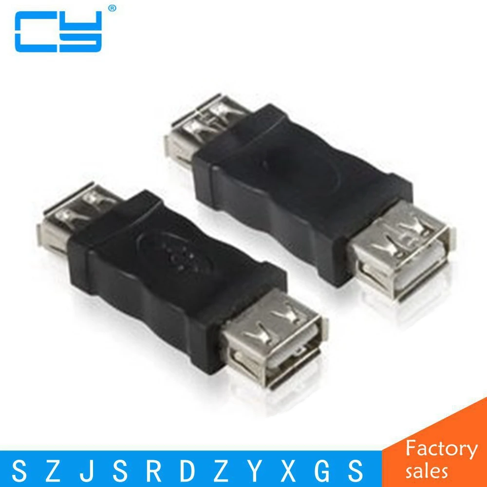 Nuevo USB 2,0 tipo A hembra a hembra adaptador de acoplador conector convertidor F/F 2 unids/lote