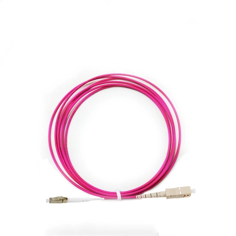 Cables de conexión de fibra óptica 10 Uds OM4 1M SX cable rojo/Voilet SC-ST SC-FC LC-SC LC-FC LC-ST FC-ST conector Simplex 2,0 3,0 puente - imagen 3