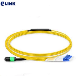 Cable Fibra MPO-LC OS2 Breakout 8Núcleos Monomodo LSZH