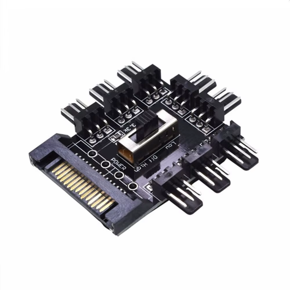 Splitter Ventiladores 8 Puertos PWM 12V – Hub Refrigeración Minería - imagen 2