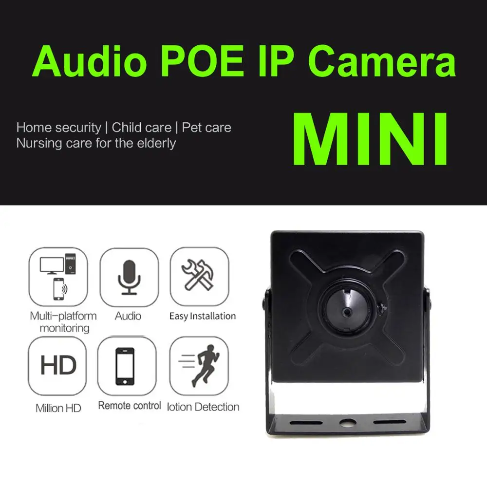 Minicámara Ip POE de 48V, 4MP, 5MP, Audio HD, videovigilancia de seguridad para interiores, videocámara pequeña para el hogar, Ipacam, Icsee, JIENUO - imagen 5