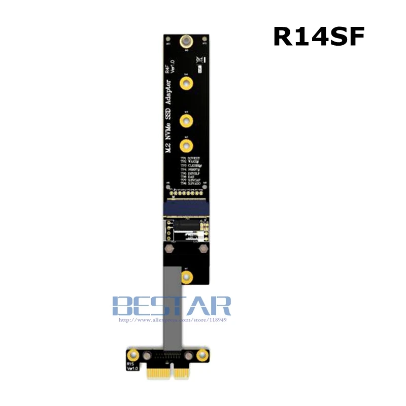 Riser PCIe PCI-e x1 1x a NGFF M.2 M key NVMe SSD adaptador tarjeta Riser extensor Cable de extensión de cinta 10cm 20cm 50cm 80cm Gen3.0