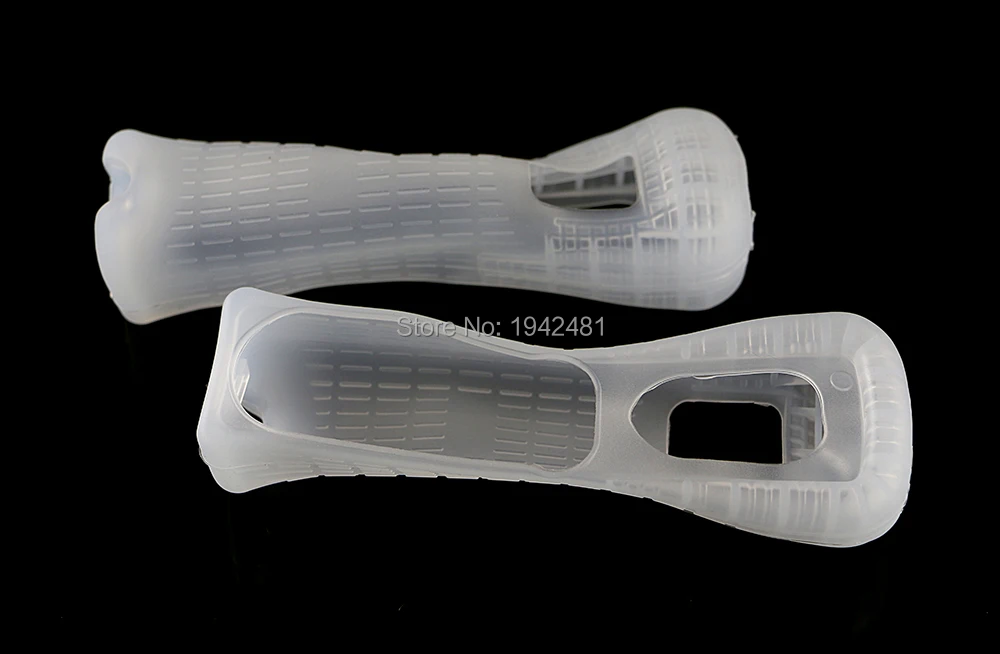 1 Uds. Funda protectora de silicona de buena calidad para controlador de juego WII guantes de juego de silicona negros/blancos - imagen 4