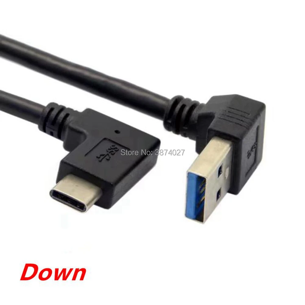 Cable de datos reversible USB 3.1 USB-C en ángulo a 90 grados hacia arriba, hacia abajo, en ángulo izquierdo y derecho para Macbook, tableta y teléfono móvil - imagen 4