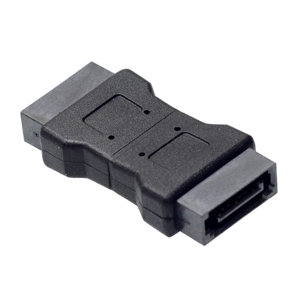 Adaptador de puerto macho a macho de datos 7 P SATA 3,0, alta calidad, ángulo recto de 7 pines, Serial ATA III, 6 Gb/s, acoplador de conector Jack - imagen 2