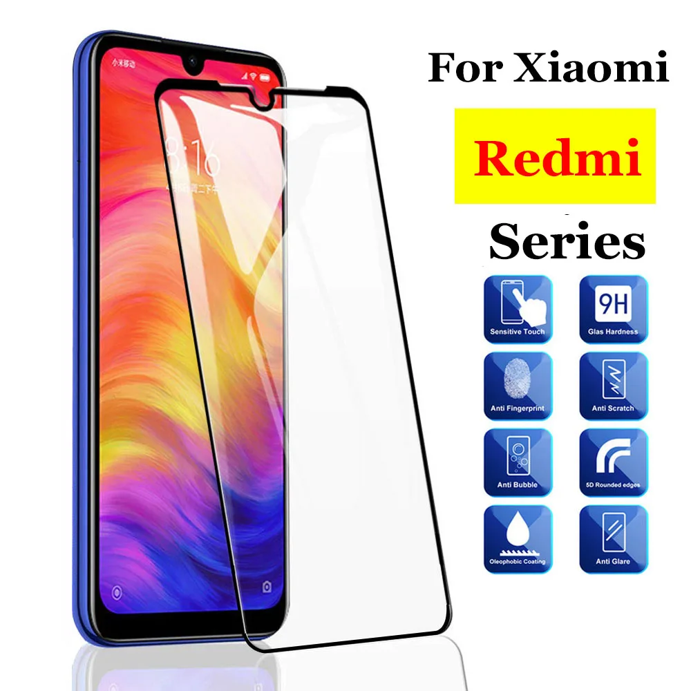 Protective-glass-on-for-Xiaomi-redmi-note 7 full cover tempered glass