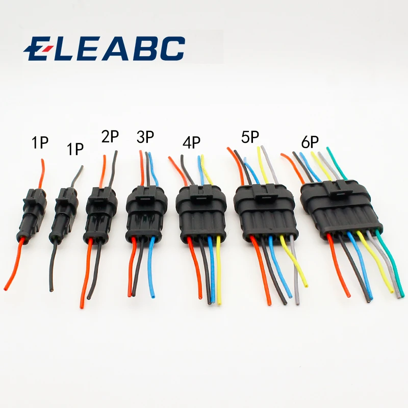 Conector de cable automático 1, 2, 3, 4, 5, 6 vías, 1P, 2P, 3P, 4P, 5P, conector automático macho y hembra, conector eléctrico impermeable con cable