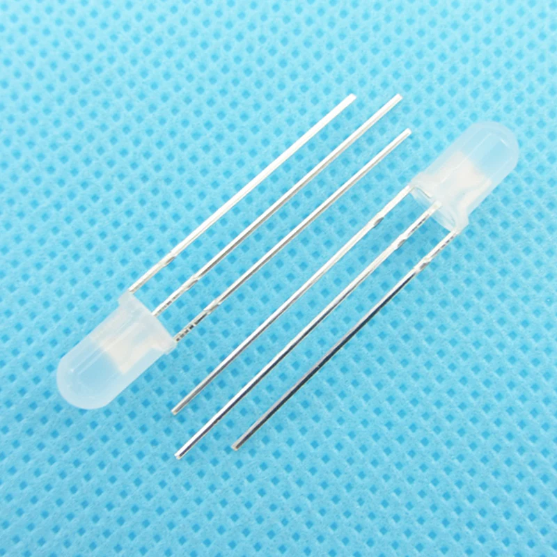 100 unids/lote F5 5mm LED bicolor cátodo común difuso diodo emisor de luz redondo doble rojo esmeralda-verde nebuloso Plug-in DIY Kit - imagen 5