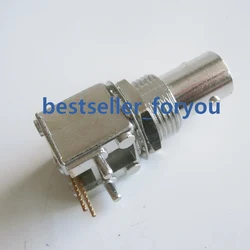Conector BNC Hembra Q9 Montaje PCB Ángulo Recto RF