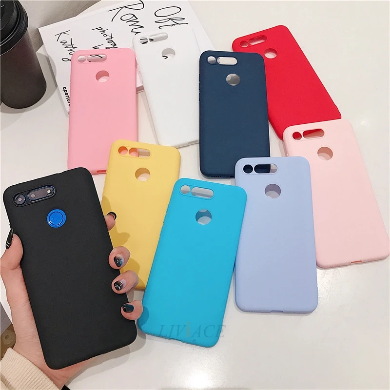 Funda para huawei honor view 20 v20, cubierta trasera de tpu suave, color negro mate, caramelo, para huawei honor view20 - imagen 2