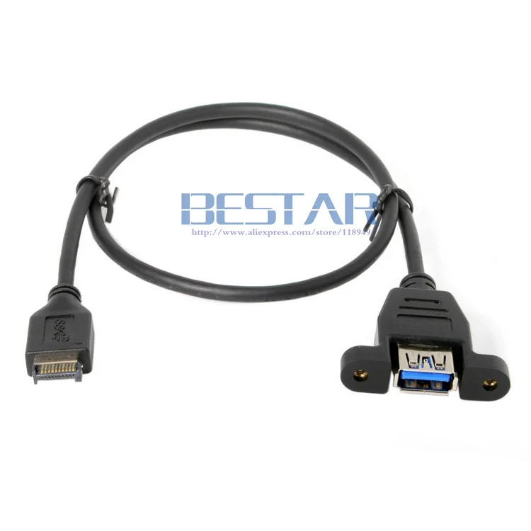 50CM 0,5 M USB 3,1 tipo C a USB 3,0 tipo a Cable de extensión hembra cabezal de Panel frontal macho con tornillos de montaje para electrónica - imagen 5
