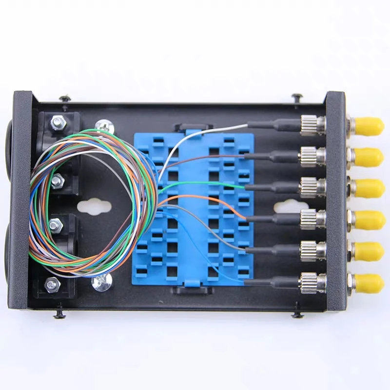 Caja de terminales FTTH, 6 núcleos, incluye coleta ST y adaptador FTTX SPCC, panel de conexión de fibra óptica de 6 puertos, red SM ELINK de 1,0mm de espesor - imagen 3