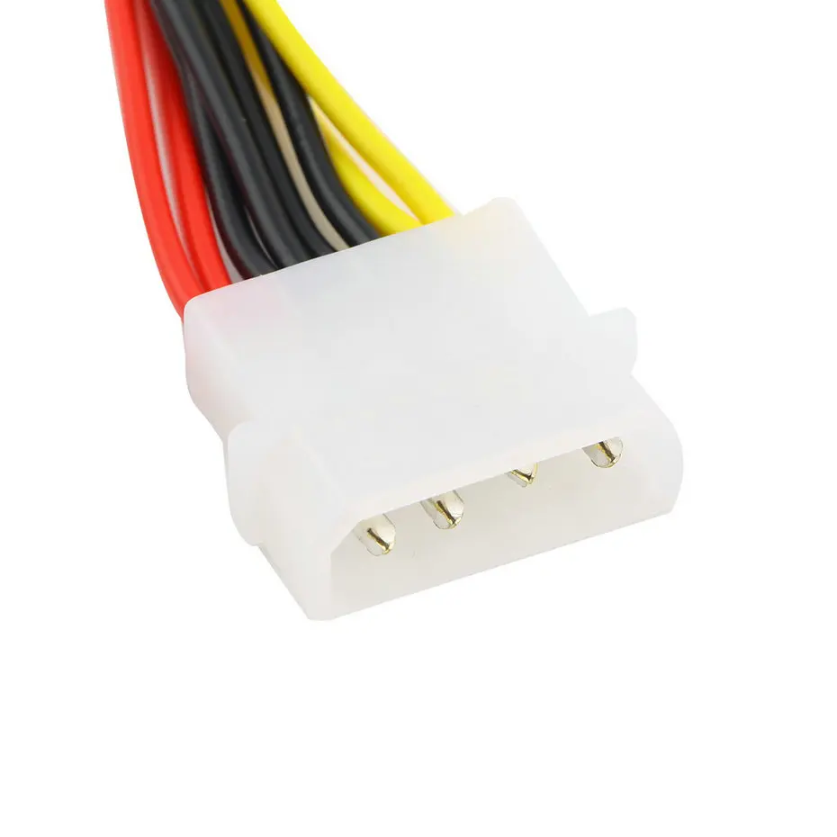 Cable adaptador de corriente para ordenador portátil, accesorio Serial ATA SATA de 4 pines IDE Molex a 2 de 15 pines HDD, promoción mundial, oferta, 1 piezas - imagen 5