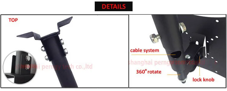 DLC-201B de montaje en pared para tv lcd, soporte de techo led, altura ajustable, 135-175CM, 200x200, 10-37 pulgadas, 15 inclinable hacia arriba y abajo, 175cm - imagen 2