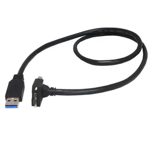 Cable de datos Micro B USB 3,0 con montaje de tornillo en ángulo de 90 grados, 1,2 m/4 pies, para cámara Industrial Point Grey Chameleon - imagen 3