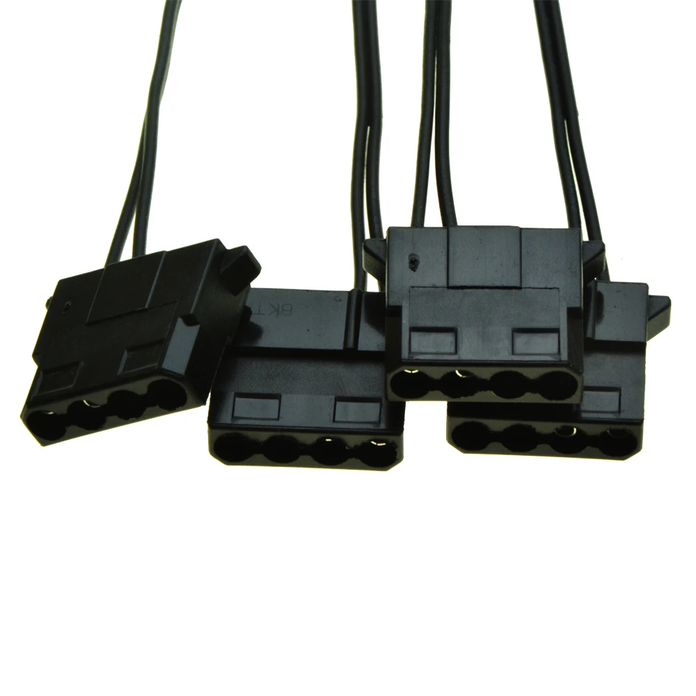 Puerto hembra Molex de 4 pines a ventilador de PC hembra de 3 pines Cable convertidor de refrigeración enchufe D alimentación IDE a conector de 3 pines Cable de alimentación - imagen 2