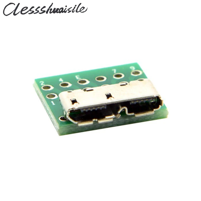 (10 unids/lote) Receptáculo de enchufe hembra Micro B USB 3,0 montaje en placa de 10 pines tipo SMT con PCB para Cable DIY