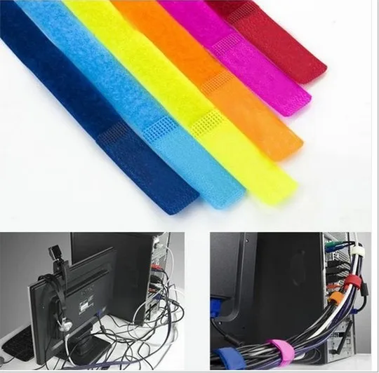 Organizador de Cables de 50 piezas, enrollador envuelto, adhesivo, Correa adhesiva, USB, PC, TV, soporte de enchufe, cinturón de gestión - imagen 5