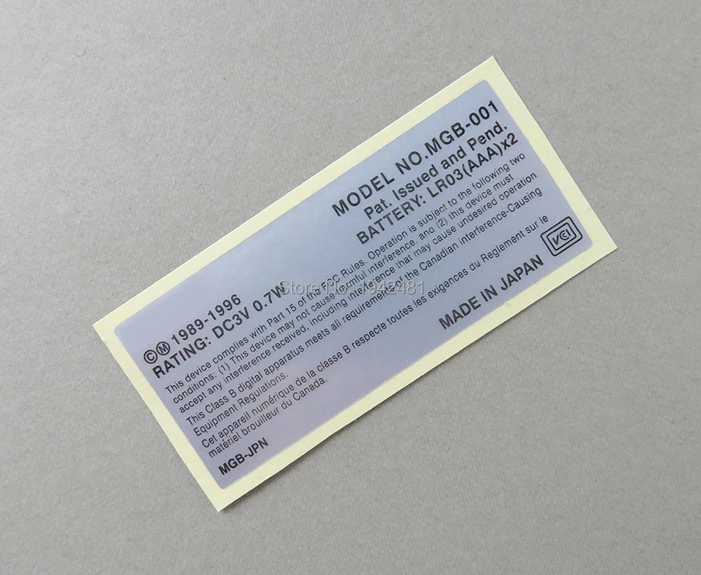 5 uds para Game boy etiqueta adhesiva para GameBoy GBA GBC GBP GBA SP etiqueta trasera de consola - imagen 5