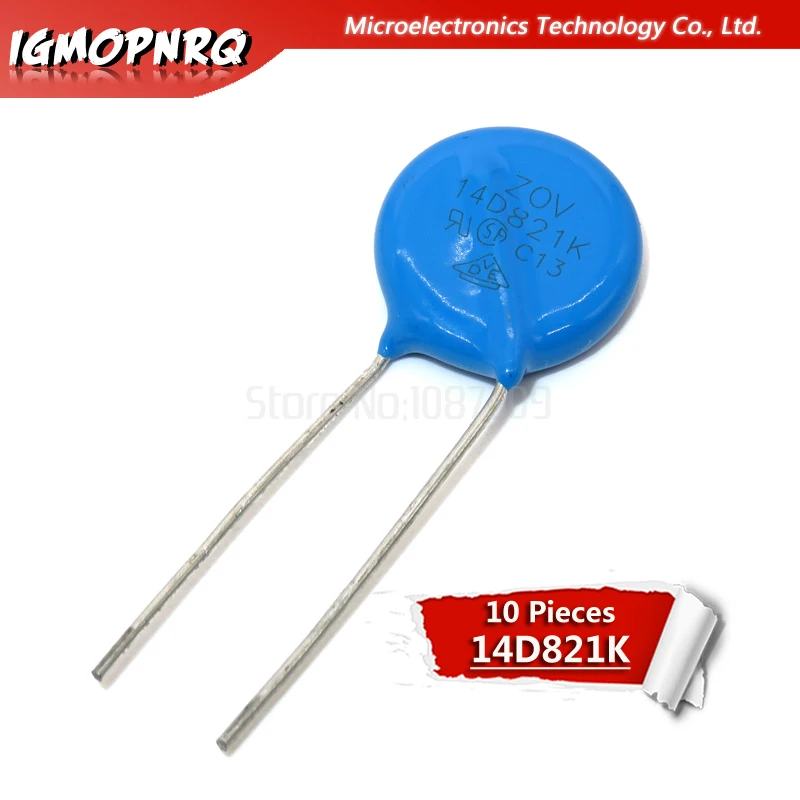 Varistor 14D821K 820V piezorresistencia 14D821, 10 unidades