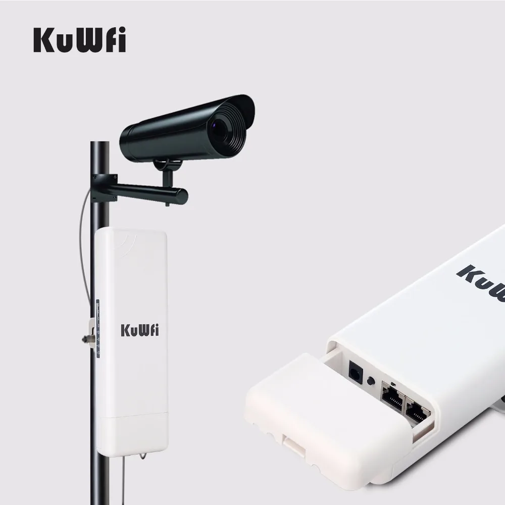 KuWFi 900Mbps puente Wifi para exteriores 5,8G enrutador WIFI repetidor extensor punto a punto 1-2 KM con adaptador POE para cámara IP - imagen 4