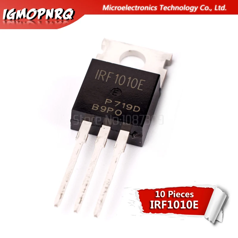 MOSFET IRF1010E F1010, IRF1010EPBF, 60V, 81A, 12mOhm 86.6nC TO-220 nuevo y original, 10 Uds.