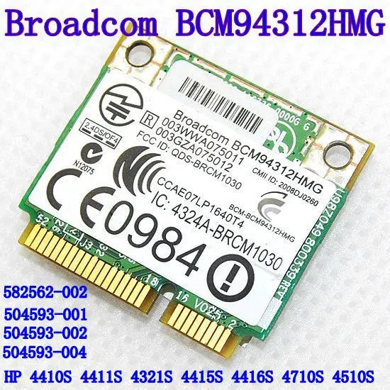 Broadcom Bcm94312hmg Bcm4312 Half Mini Tarjeta Wifi Inalámbrica Pci-e 802.11 B G