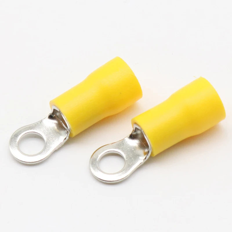 Terminal aislado de anillo amarillo RV5.5-4, juego de terminales de crimpado de cable, Conector de Cable de 4-6mm2, RV5-4 RV, 100 unids/paquete - imagen 4