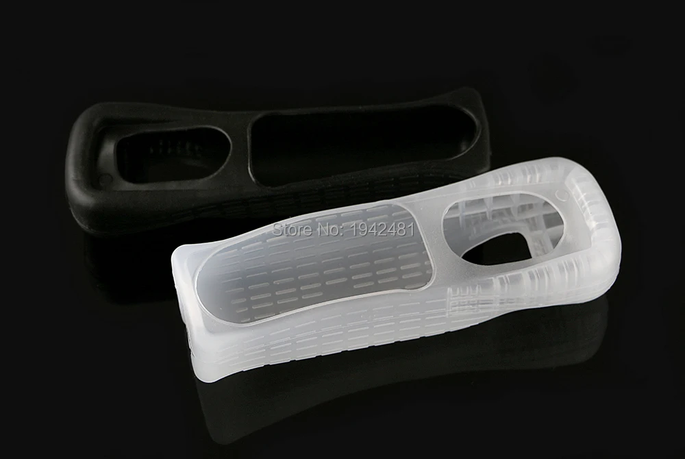 1 Uds. Funda protectora de silicona de buena calidad para controlador de juego WII guantes de juego de silicona negros/blancos - imagen 3