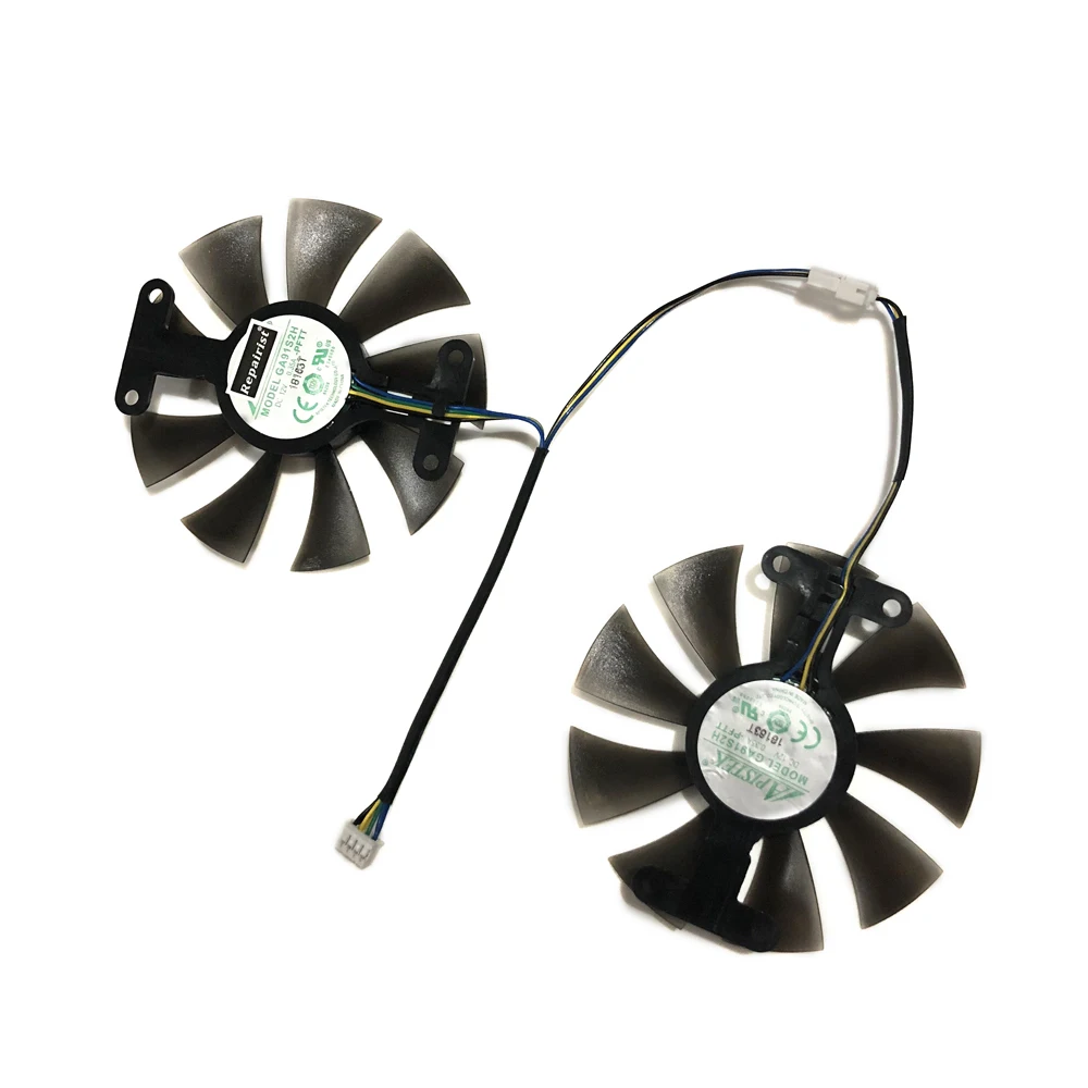 Ventilador de refrigeración GPU, enfriador de gráficos, 2 unids/set, GA91S2H, reemplazar GA91B2U, para PowerColor Red Dragon RX480 RX580 RX470 RX 480 470 580 - imagen 3
